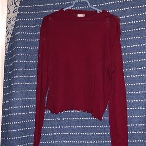 So red crop sweater xxl